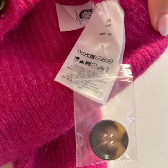 Ganni pink cropped sweater alpaca wool - Picture 3 of 5